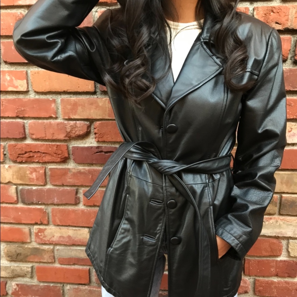 sold‼️ BLACK LEATHER JACKET